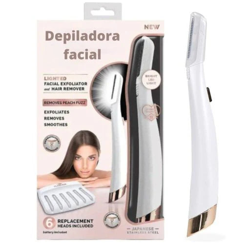 Depilador Facial Luz Led +6 cabezas